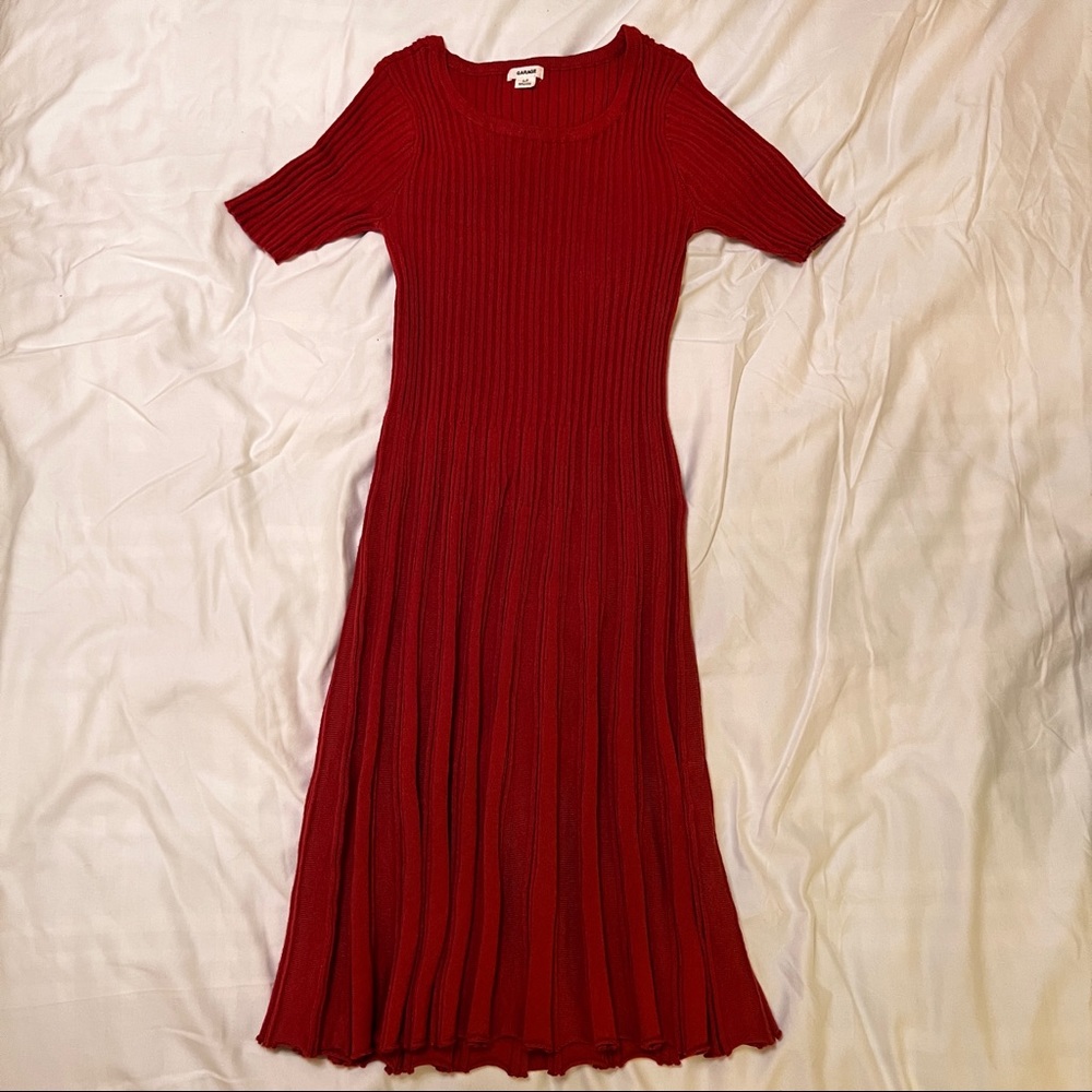 Red Garage Ribbed Dress